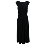 Y's by Yohji Yamamoto F/W 2019 Black Open Weave Wool Deep V-Back Dress