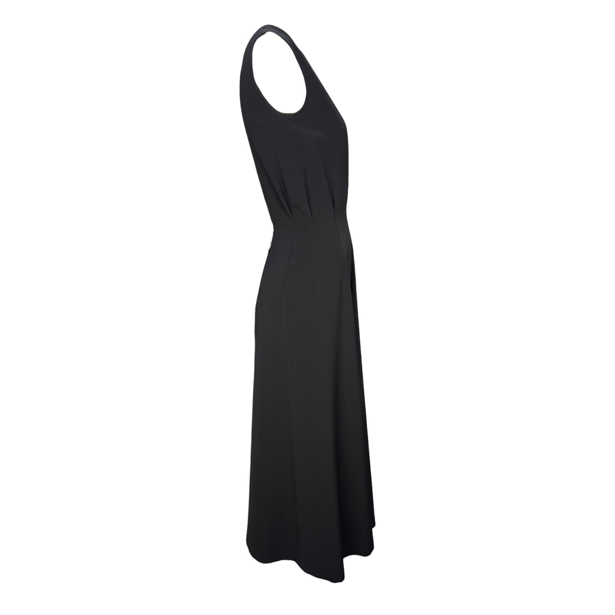 Y's by Yohji Yamamoto F/W 2019 Black Open Weave Wool Deep V-Back Dress, side 2