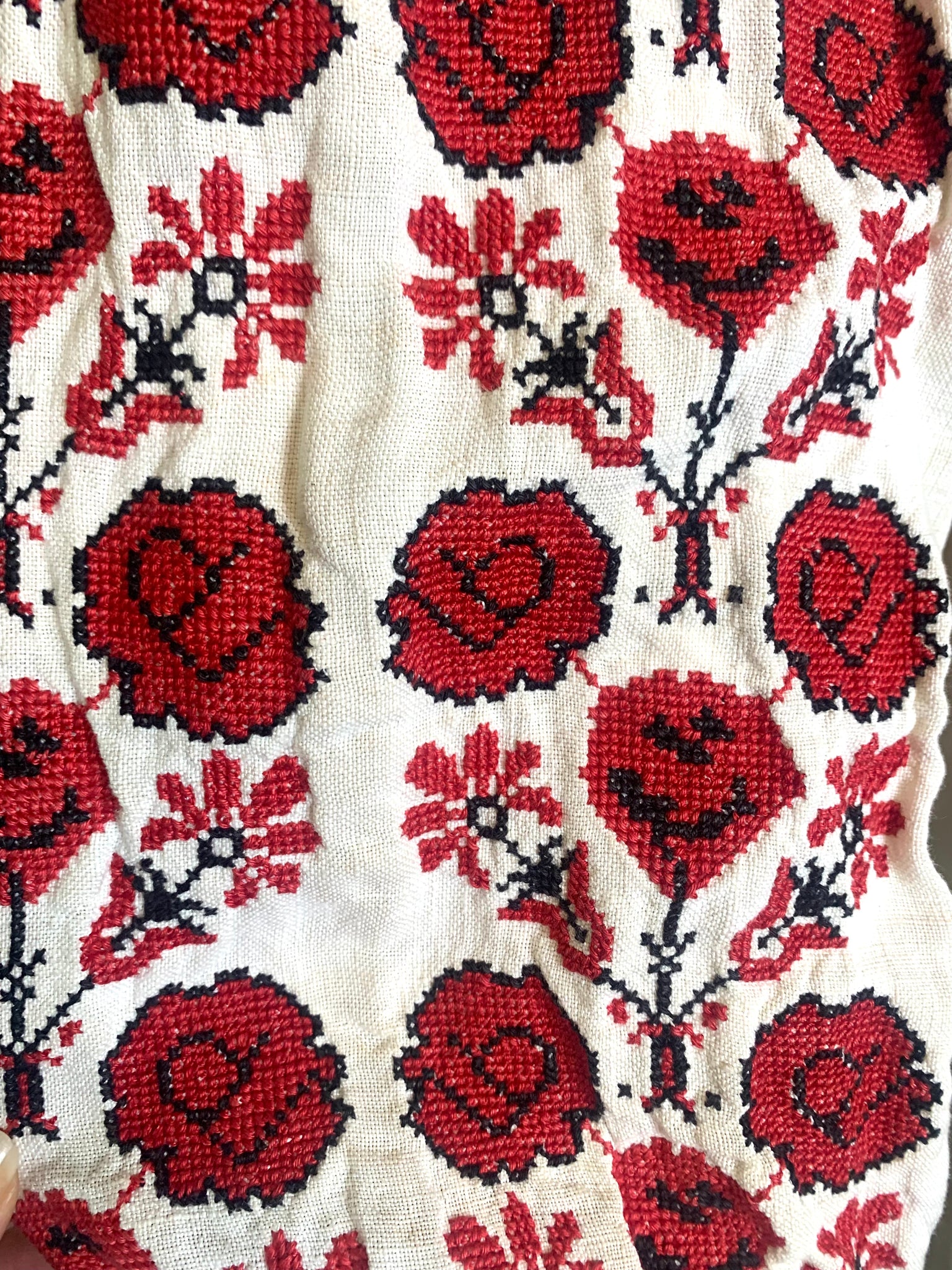  Traditonal Ukranian 1920s Red Cross Stitch Vyshyvanka Dress EMBROIDERY 4 of 6