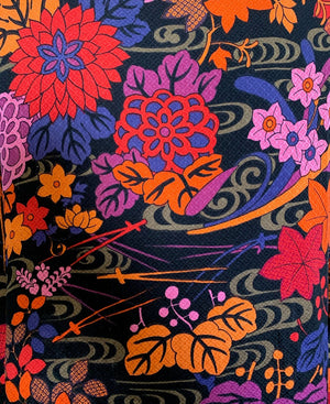Hanae Mori 70s Full Length Floral Print Coat PRINT 5 of 6