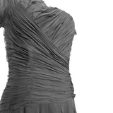 Ceil Chapman 1950's Black Silk Fitted Cocktail Dress, ruching