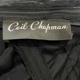 Ceil Chapman 1950's Black Silk Fitted Cocktail Dress, label
