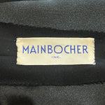 Mainbocher Couture Late 1950's Black Silk Tiered Lace Evening Dress, label
