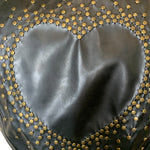 90s Moschino Jeans Faux Leather Brass Studded Heart Vest STUD DETAIL 6/12