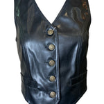 90s Moschino Jeans Faux Leather Brass Studded Heart Vest FRONT 2/12