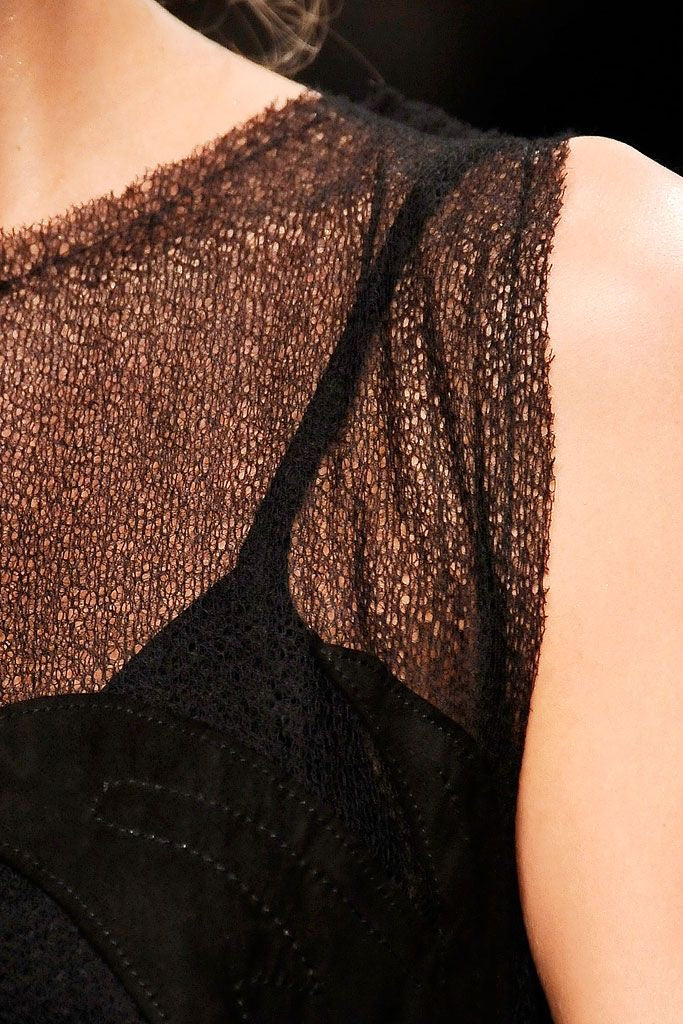 Fendi by Karl Lagerfeld S/S 2010 Black Lace Drop Waist Dress, shoulder detail