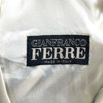 Gianfranco Ferre S/S 2001 Cream and Black Fringed Leather Jacket + Pant Ensemble, label
