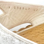 Chanel S/S 2022 White Terry Cloth and Raffia Thong Sandals, 42, size stamp