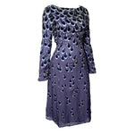 Irene by Greg LaVoi 2000s Silk Beaded Peacock Dress, slight side