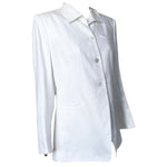 Hermès Late 1970's White Linen Blazer Jacket, slight side
