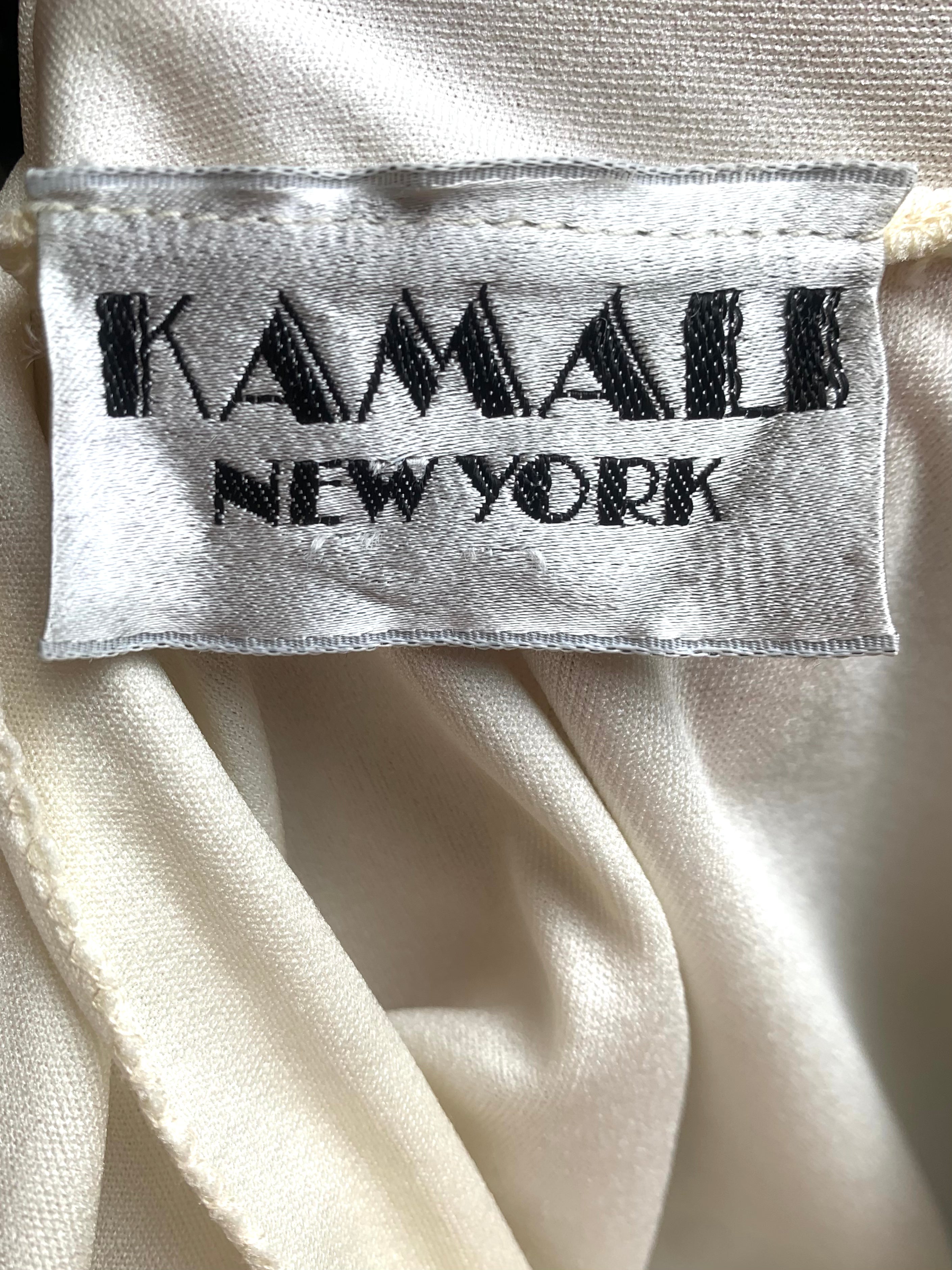 Norma Kamali 70s Cream Jersey Halter Disco Dress LABEL 5/5