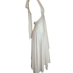 Norma Kamali 70s Cream Jersey Halter Disco Dress SIDE 2/5