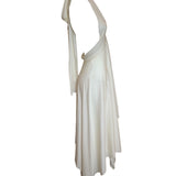 Norma Kamali 70s Cream Jersey Halter Disco Dress SIDE 2/5