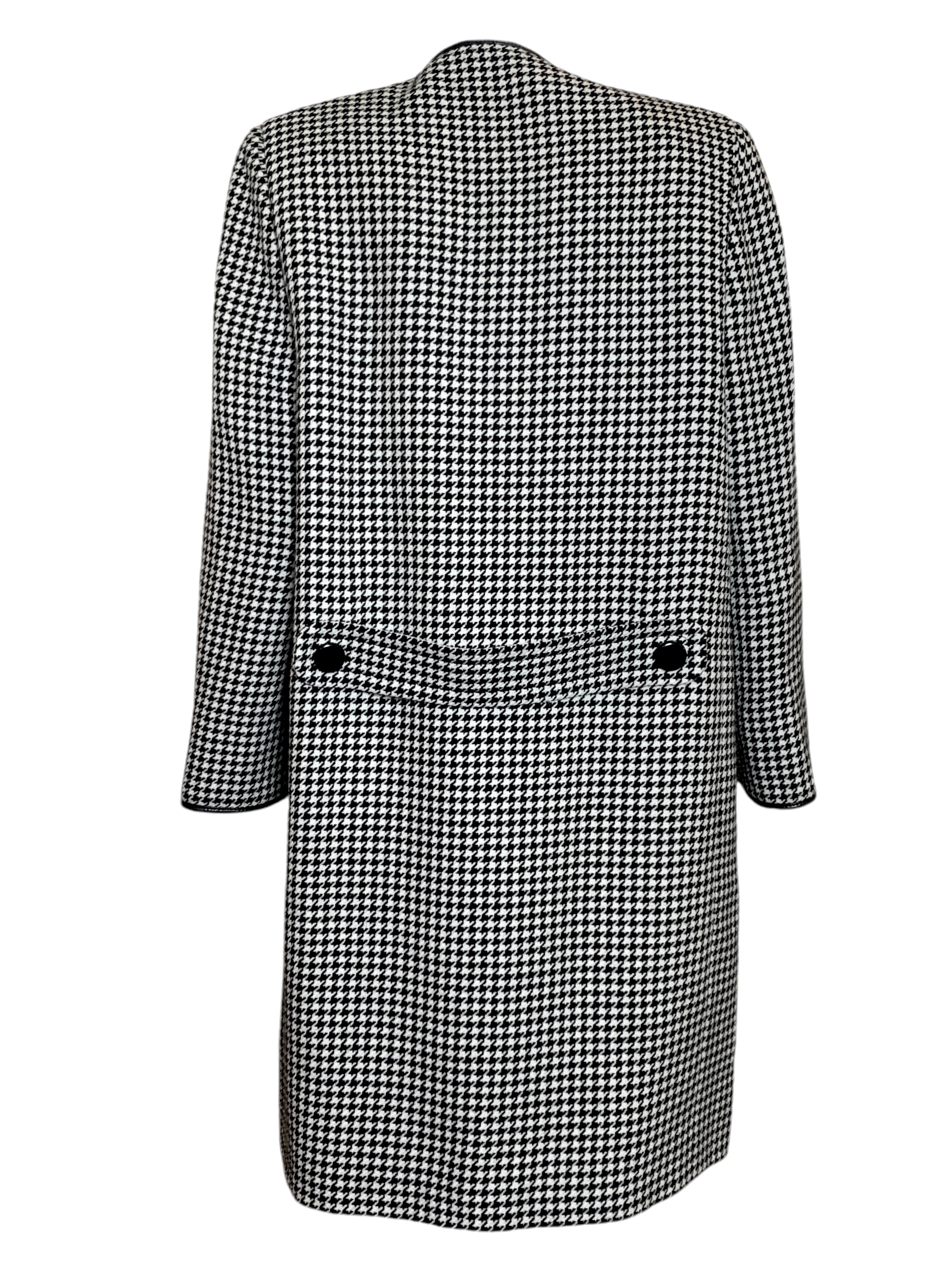 Pierre Cardin 1980s Houndstooth Coat BACK 3/6