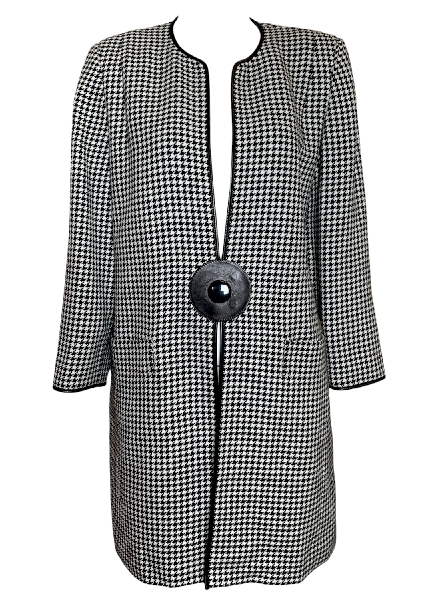 Pierre Cardin 1980s Houndstooth Coat FRONT 1/6