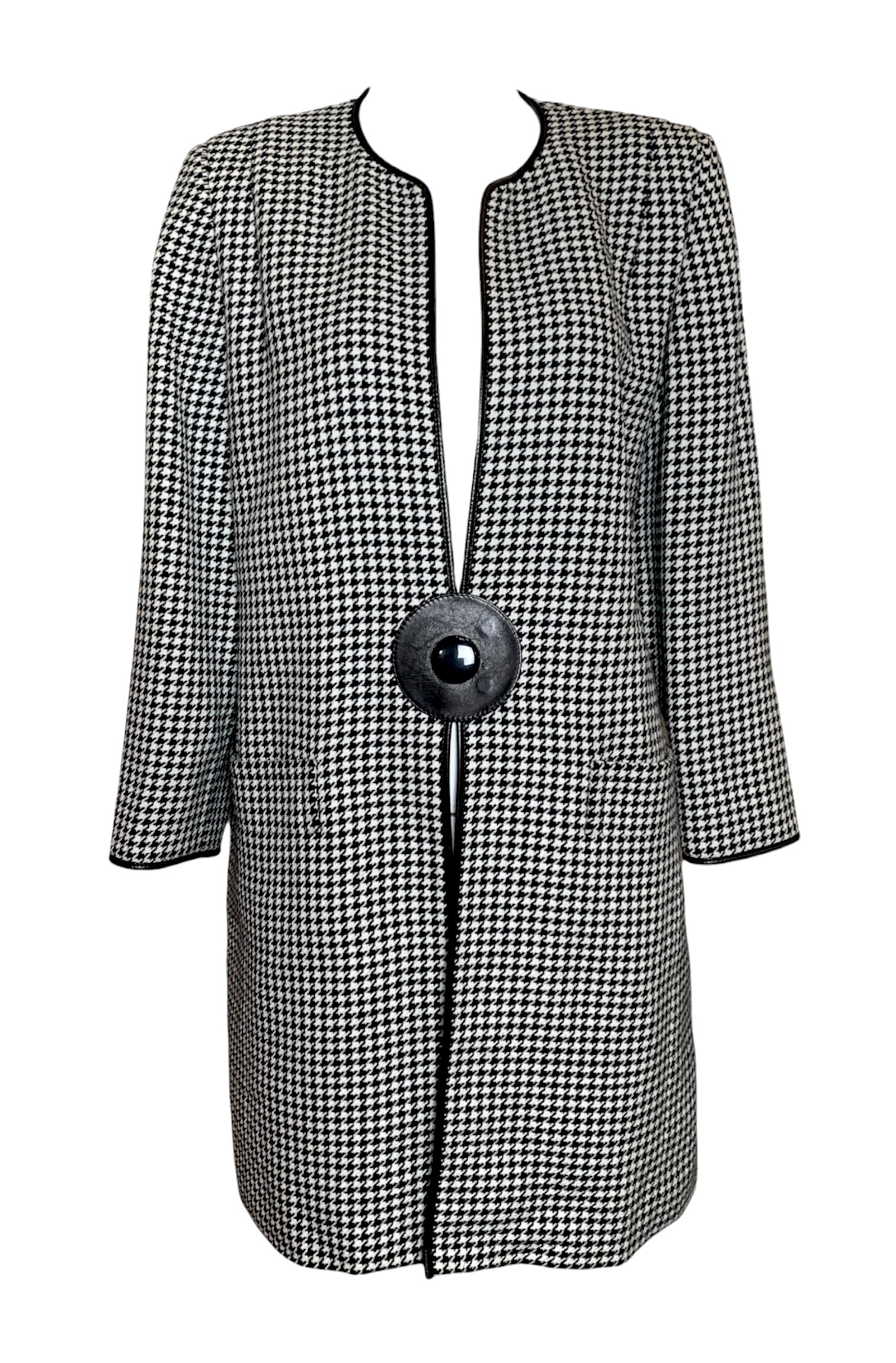 Pierre Cardin 1980s Houndstooth Coat FRONT 1/6