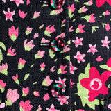 Moschino 2000's Black and Pink Floral Skirt Suit, detail