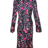 Moschino 2000's Black and Pink Floral Skirt Suit, side