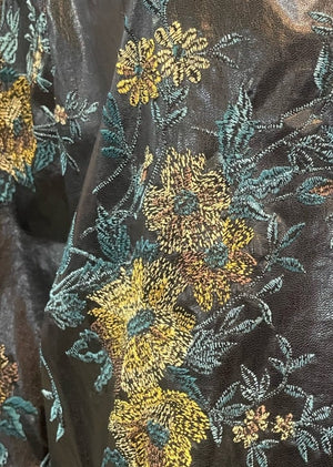 Dries van Noten Contemporary Floral Embroidered Rain Coat  DETAIL 4 of 5