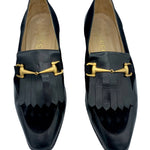 Gucci Black Leather & Suede Marmont Fringe Loafers  TOP 3/11