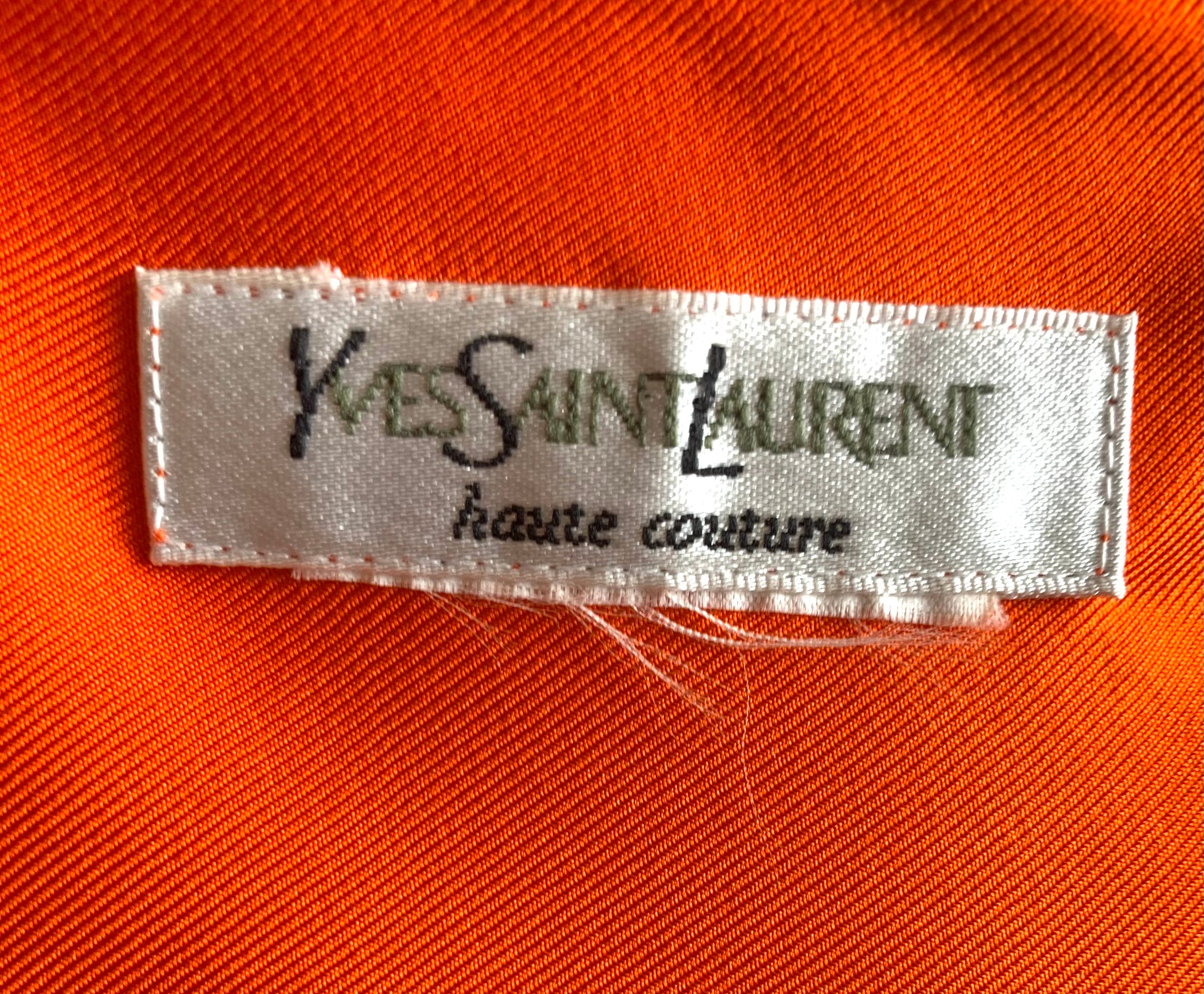 Yves Saint Laurent Orange Silk Blouse and Pants Ensemble LABEL DETAIL 11/11