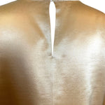 Geoffrey Beene Gold Woven Silk Blouse + Skirt Ensemble BUTTON BLOUSE DETAIL PHOTO 10 OF 11