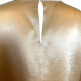 Geoffrey Beene Gold Woven Silk Blouse + Skirt Ensemble BUTTON BLOUSE DETAIL PHOTO 10 OF 11