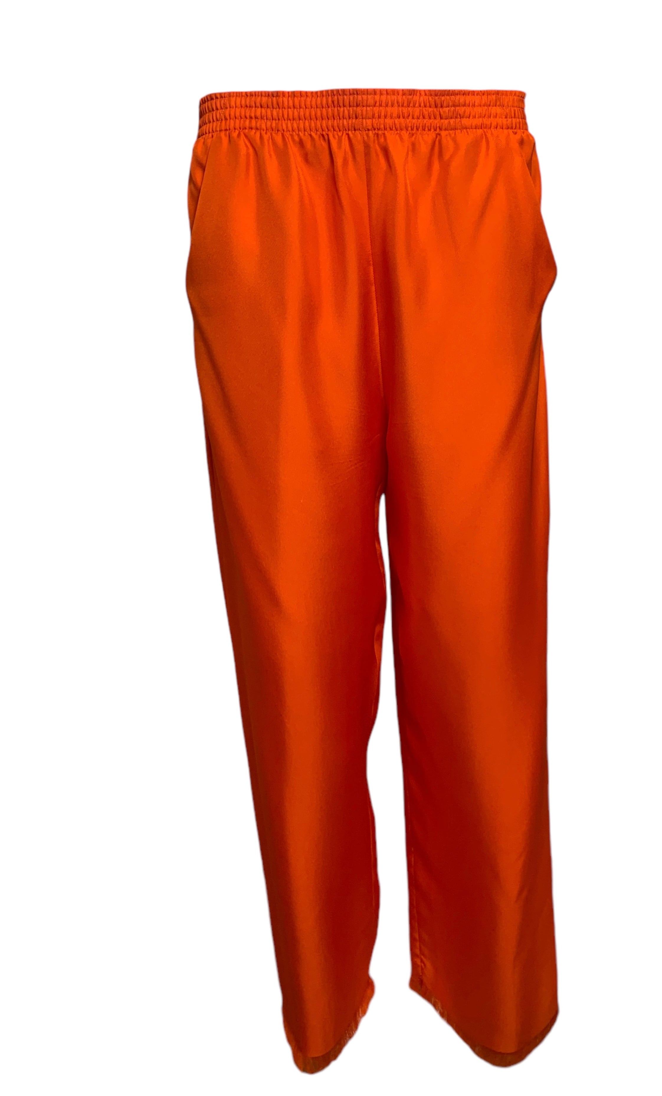 Yves Saint Laurent Orange Silk Blouse and Pants Ensemble PANTS FRONT 5/11