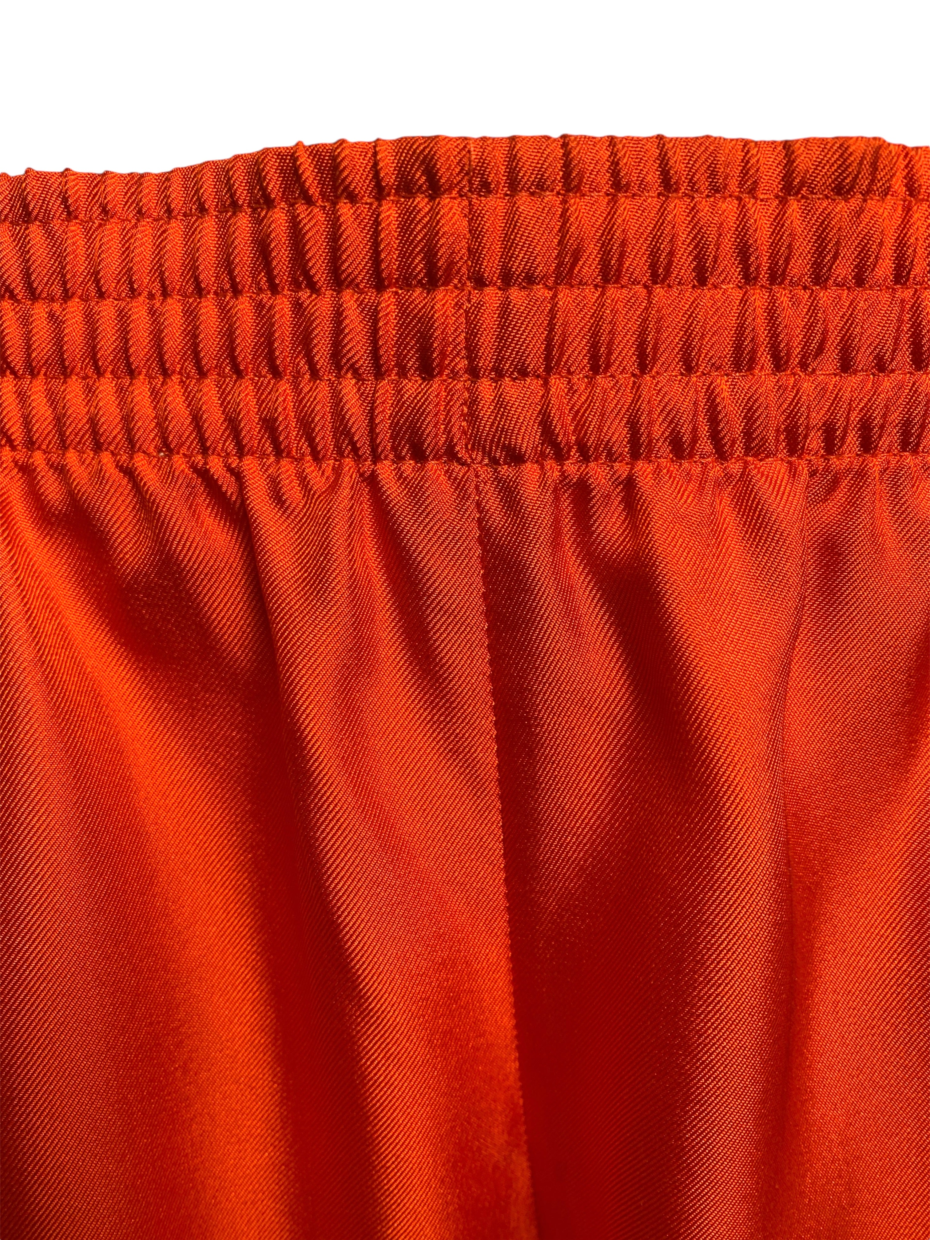 Yves Saint Laurent Orange Silk Blouse and Pants Ensemble PANTS ELASTIC WAIST DETAIL 9/11