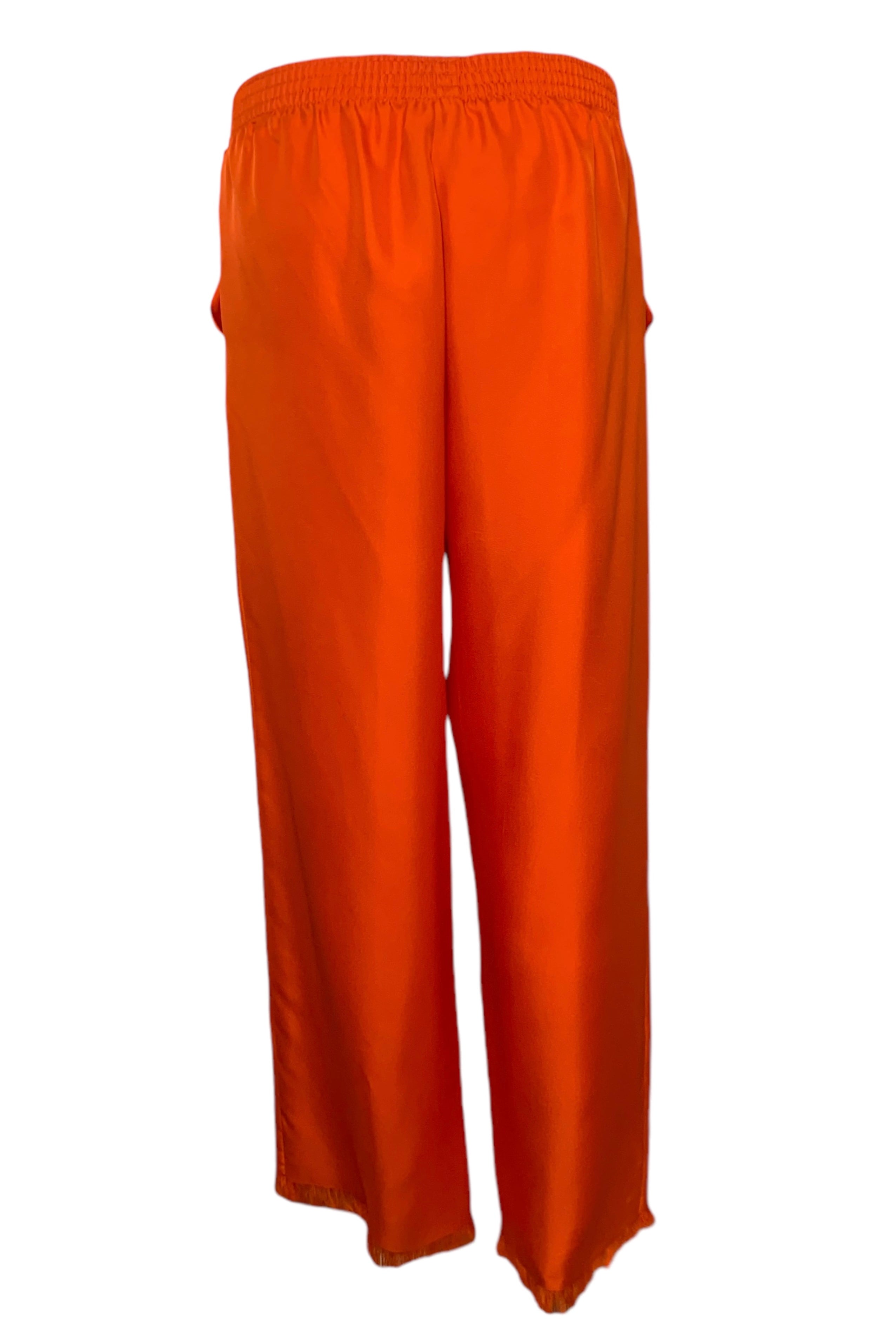 Yves Saint Laurent Orange Silk Blouse and Pants Ensemble PANTS BACK 7/11