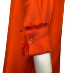 Yves Saint Laurent Orange Silk Blouse and Pants Ensemble SLEEVE CUFF DETAIL 4/11