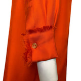 Yves Saint Laurent Orange Silk Blouse and Pants Ensemble SLEEVE CUFF DETAIL 4/11