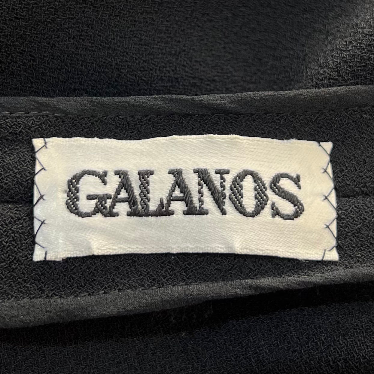 Galanos 1980's Black Wool Crepe Tulip Sleeve Tunic Dress, label