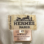 Hermès Late 1970's White Linen Blazer Jacket, label