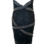  Fabrice 80s Black Strapless Beaded Mini Cocktail Dress BACK 4/6