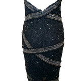  Fabrice 80s Black Strapless Beaded Mini Cocktail Dress BACK 4/6