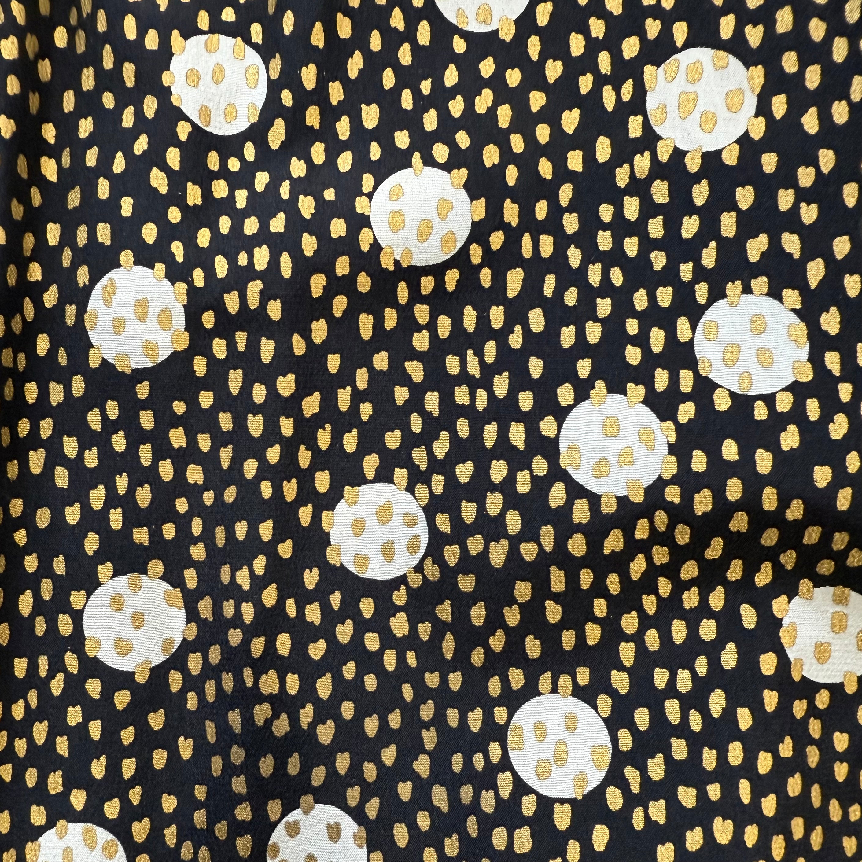 Saint Laurent 1990s Silk Dotted Print Dress, print