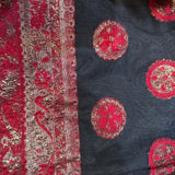 Malcolm Starr 1970s Black, Red and Gold Lurex Dress, detail