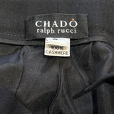 Chado Ralph Rucci S/S 2001 Charcoal Black Cashmere Pant Suit, label