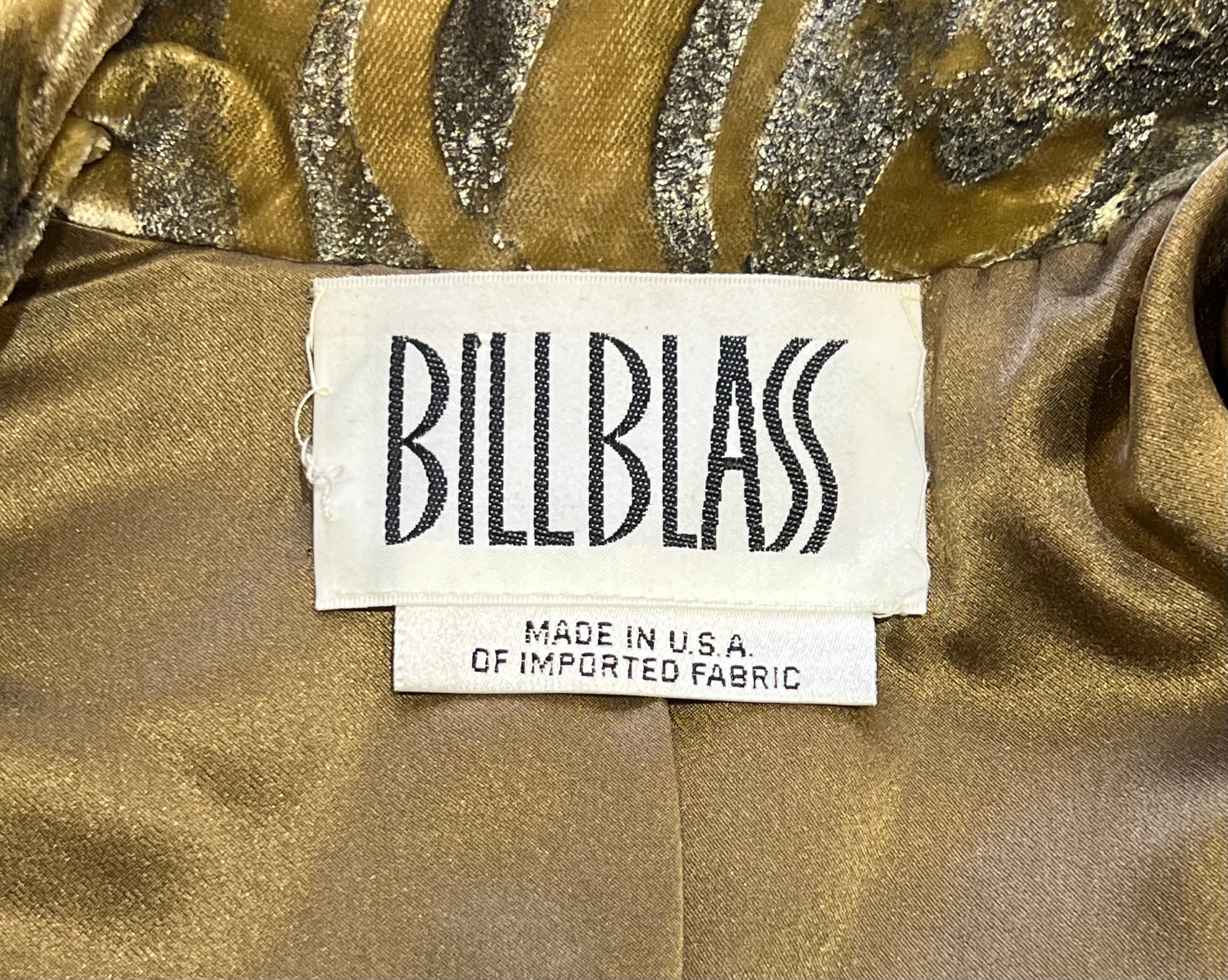 Bill Blass F/W 1997 Velvet Hand Silk Screened Coat, label