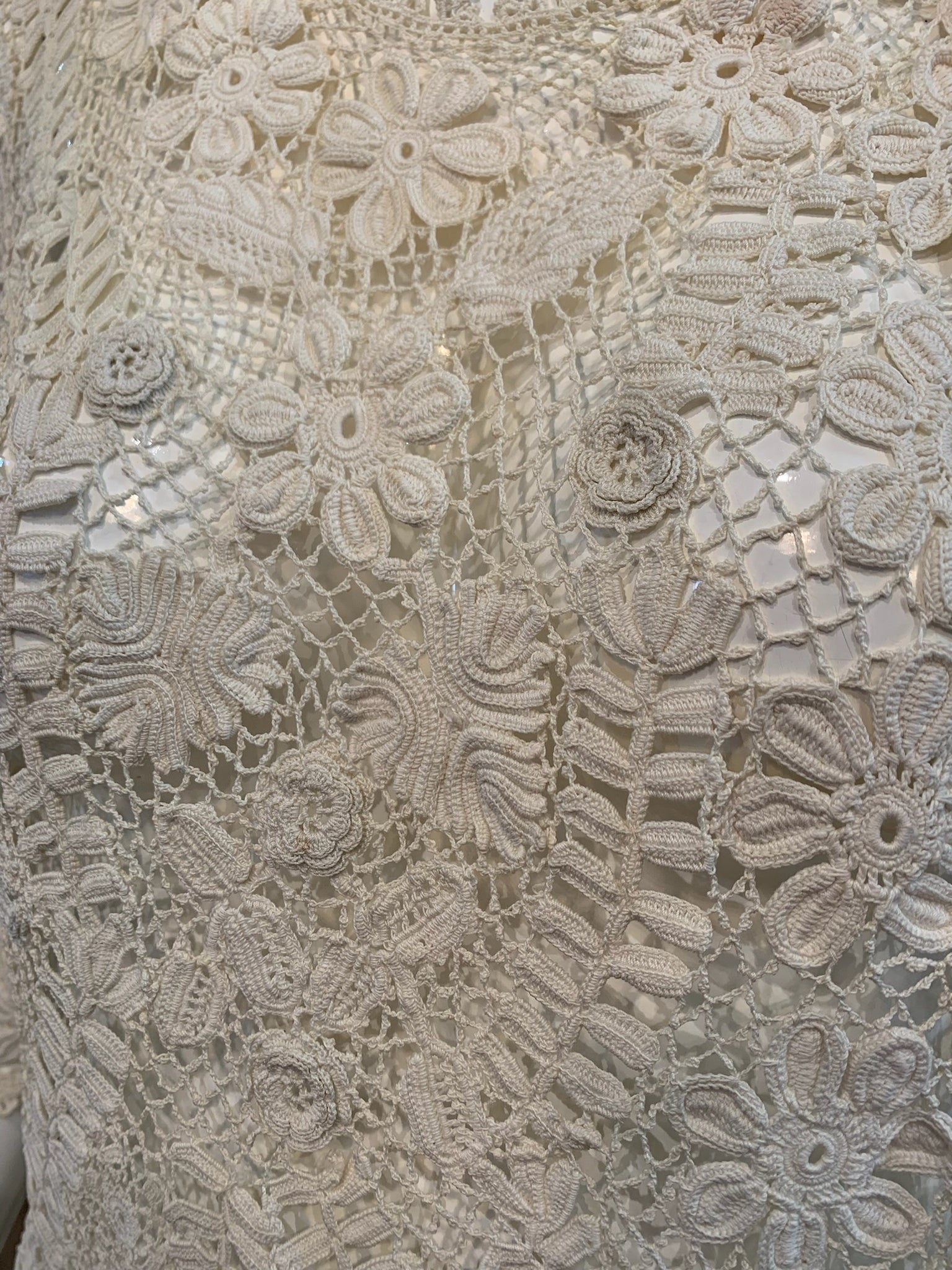  Edwardian Incredible White Irish Crochet Blouse  DETAIL 4 of 5
