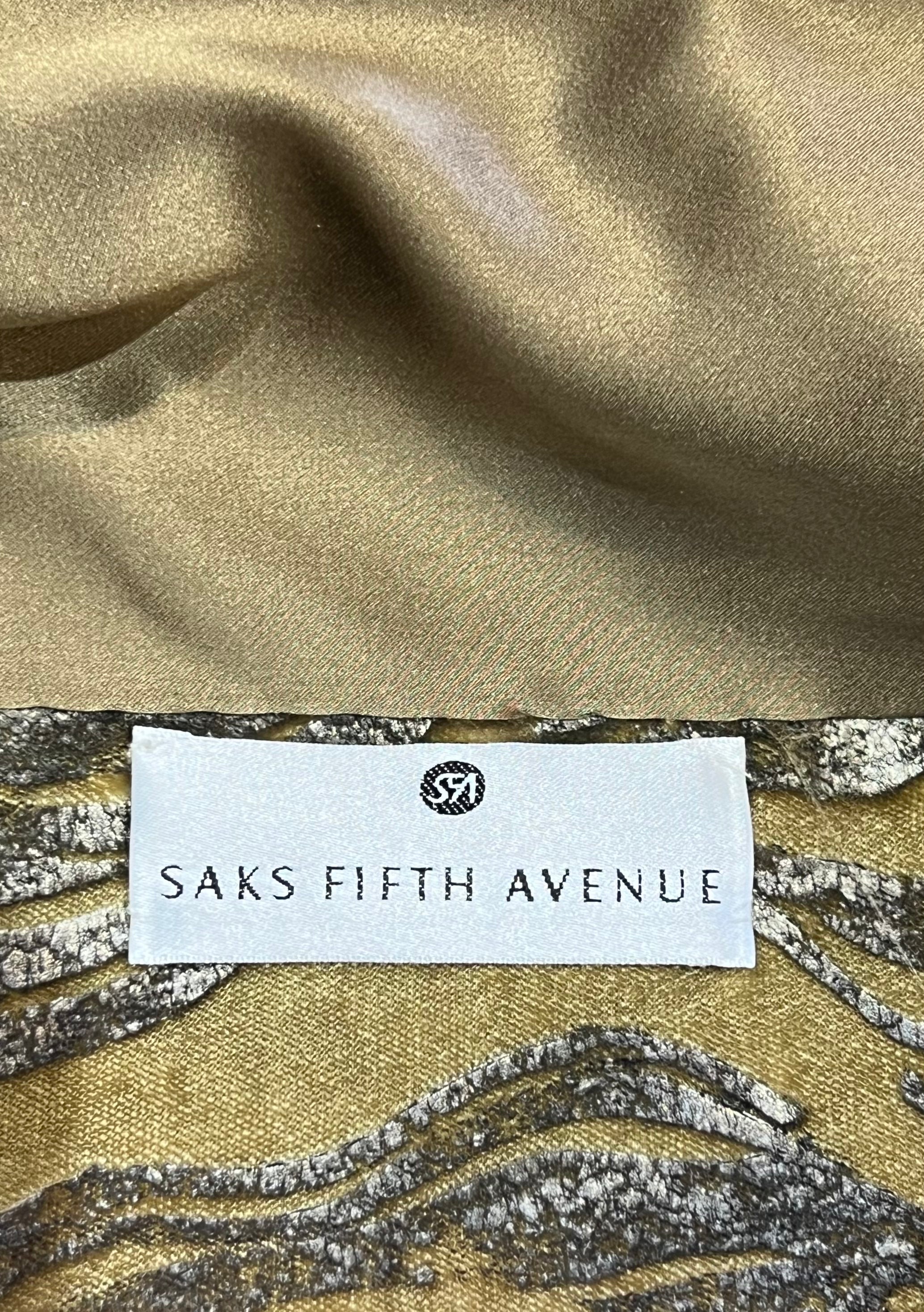 Bill Blass F/W 1997 Velvet Hand Silk Screened Coat, label 2