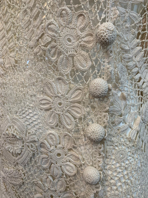 Edwardian Incredible White Irish Crochet Blouse DETAIL 5 of 5