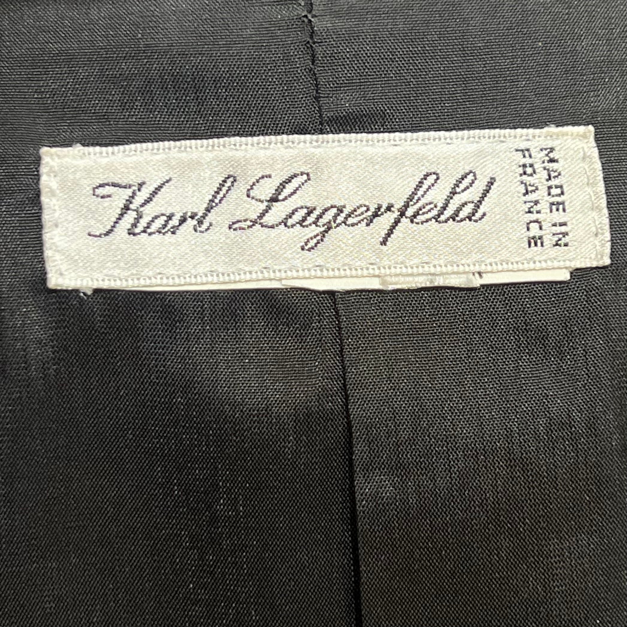 Karl Lagerfeld Late 1980s Black Tuxedo Coat Dress, label