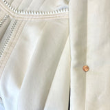 RIGHT BACK OF SLEEVE, TEENY YELLOWING PINPOINTS