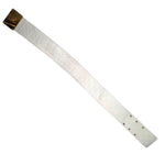 Chanel 1985 Cruise White Quilted Leather Belt with Gold Plated Buckle, laid out