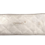 Chanel 1985 Cruise White Quilted Leather Belt with Gold Plated Buckle, stamp