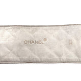 Chanel 1985 Cruise White Quilted Leather Belt with Gold Plated Buckle, stamp