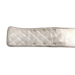 Chanel 1985 Cruise White Quilted Leather Belt with Gold Plated Buckle, reverse openings