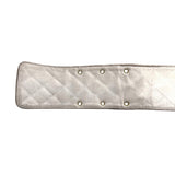 Chanel 1985 Cruise White Quilted Leather Belt with Gold Plated Buckle, reverse openings